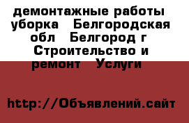 демонтажные работы, уборка - Белгородская обл., Белгород г. Строительство и ремонт » Услуги   